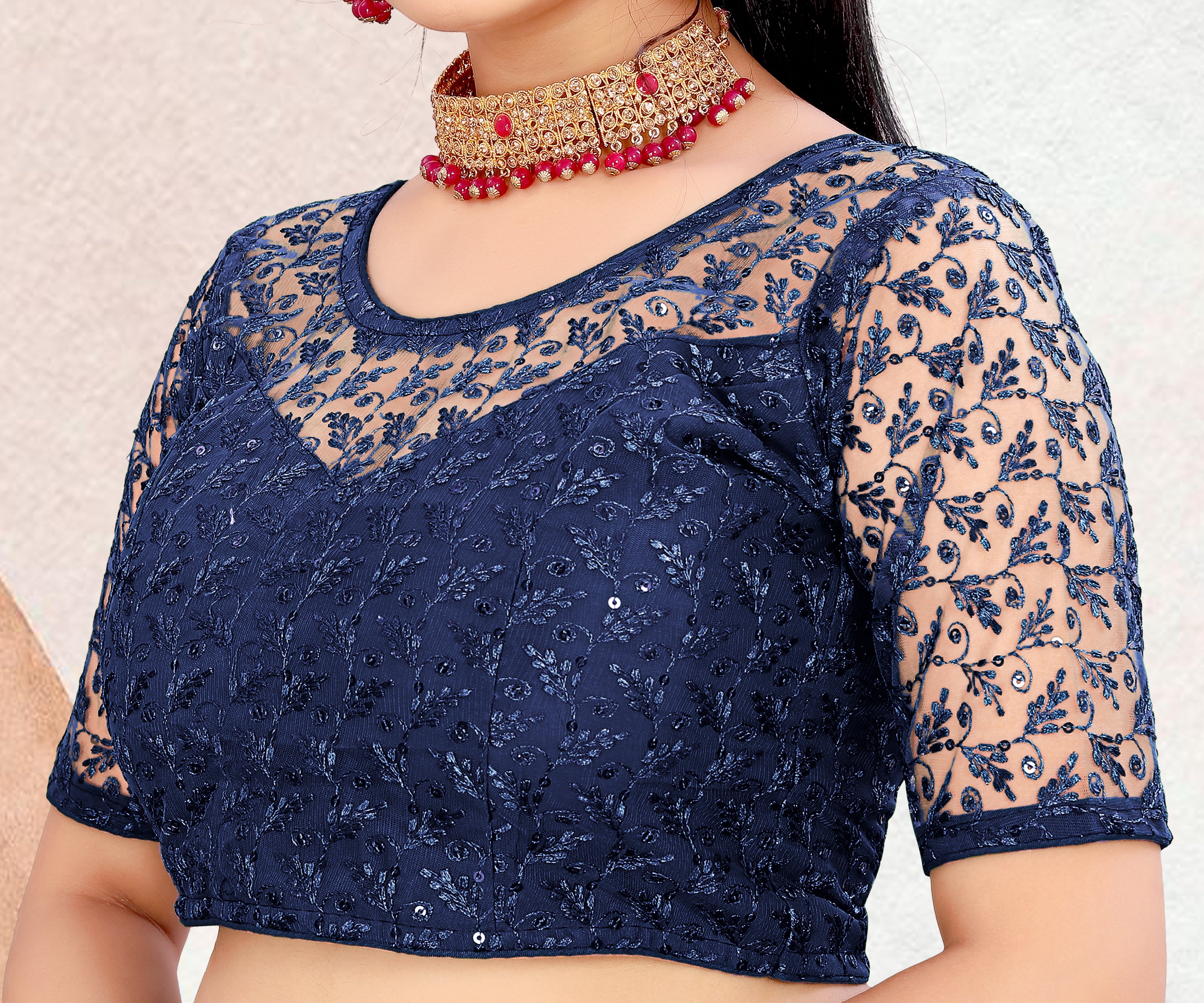 Readymade Net Stylist Blouse, Stylist Blouse, traditional wear, fancy blouse for women