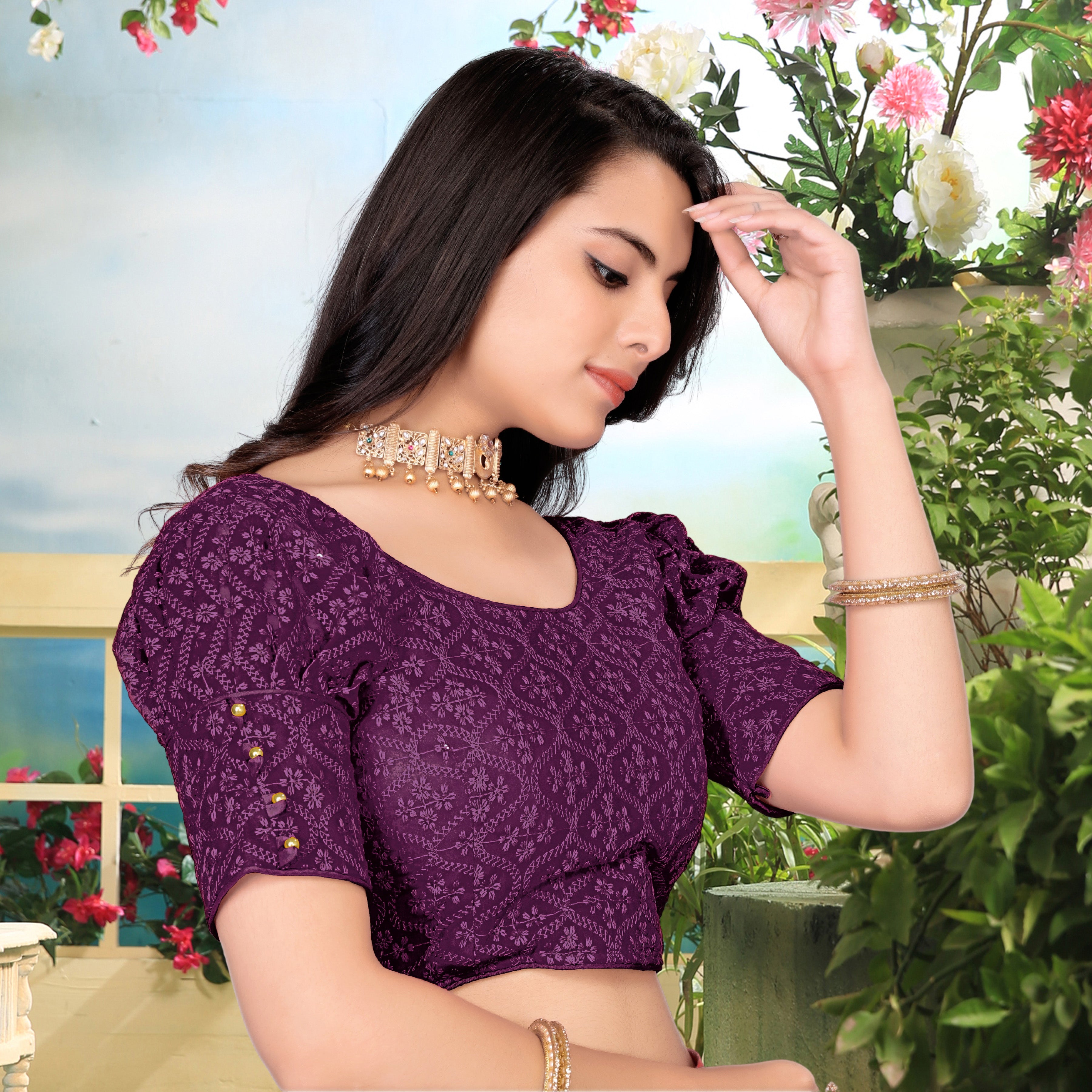 Latest Designer Embroidery Georgette Blouse For Women With Embroidery Work, Readymade Blouse for Women, Stylist fancy blouse