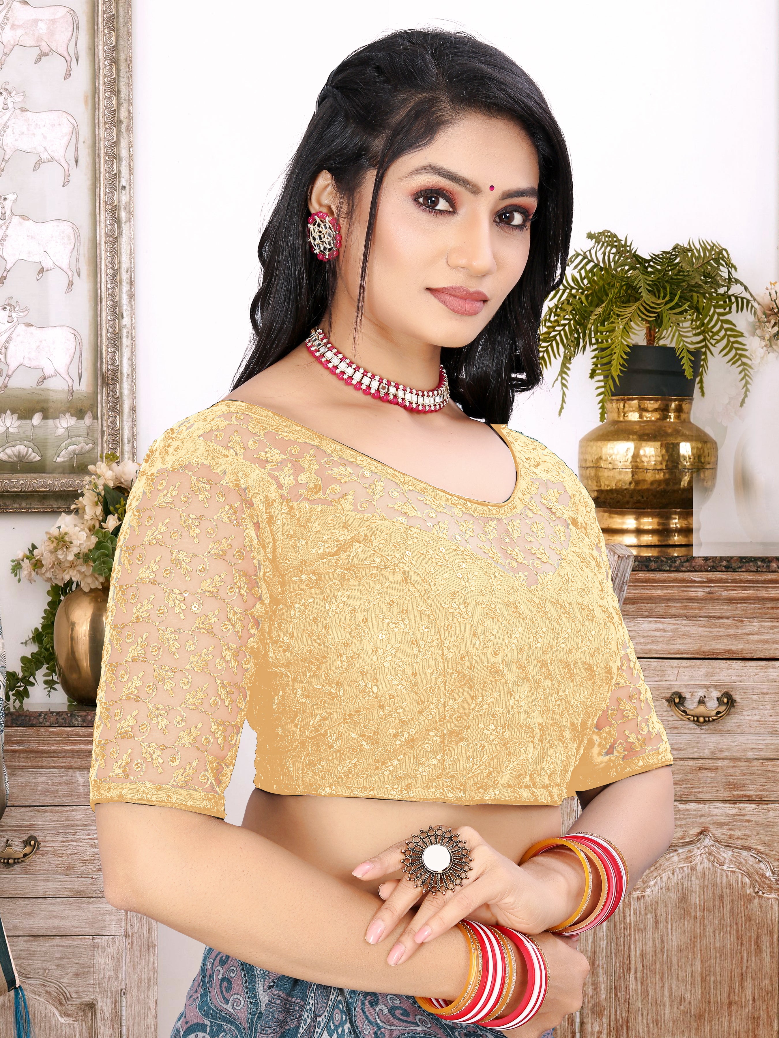 Readymade Net  Blouse, Stylist Blouse, traditional wear, fancy blouse for women, Latest Blouse Net Stylist