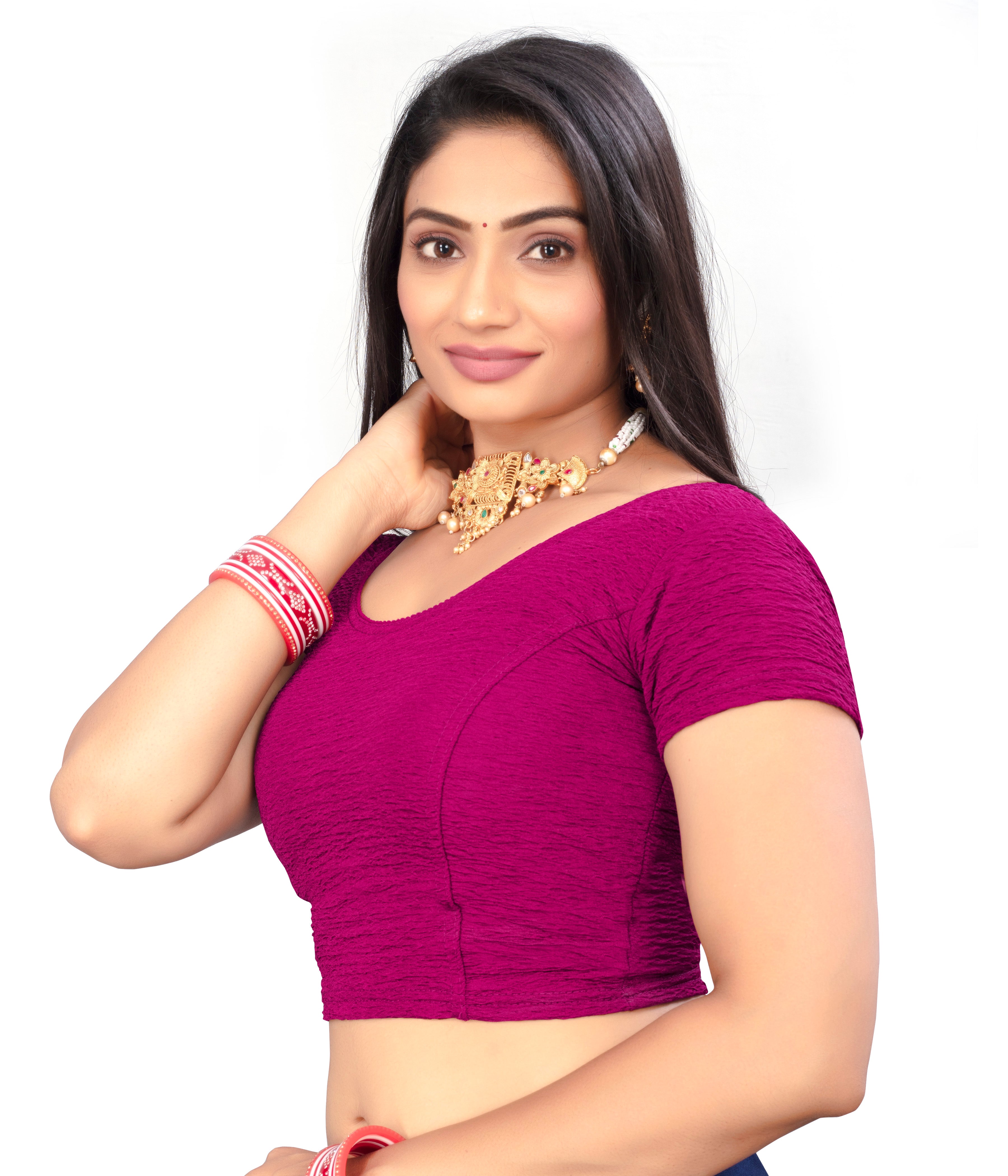 Latest Party Wear Readymade Stretchable Stitched Designer Blouse