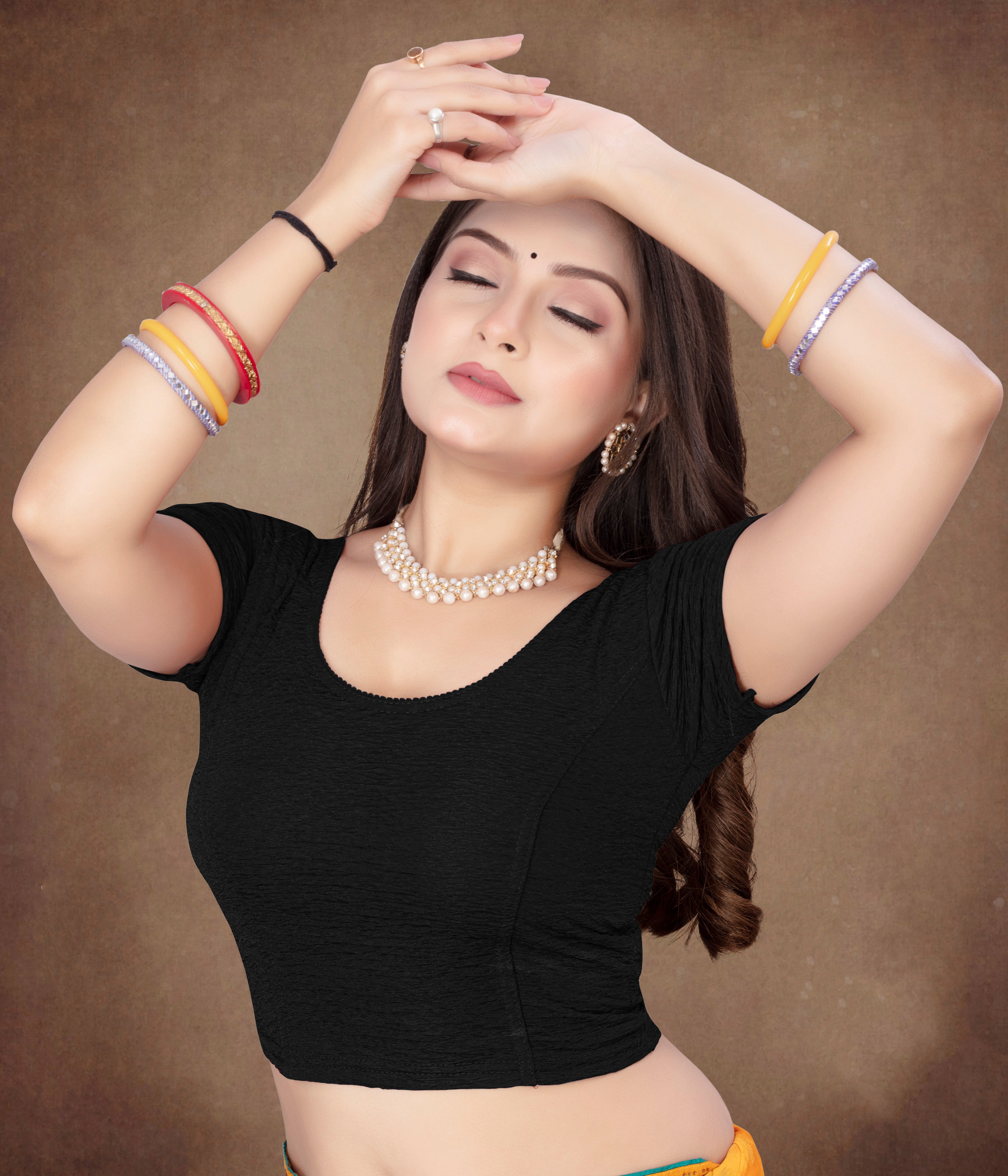 Latest Party Wear Readymade Stretchable Stitched Designer Blouse