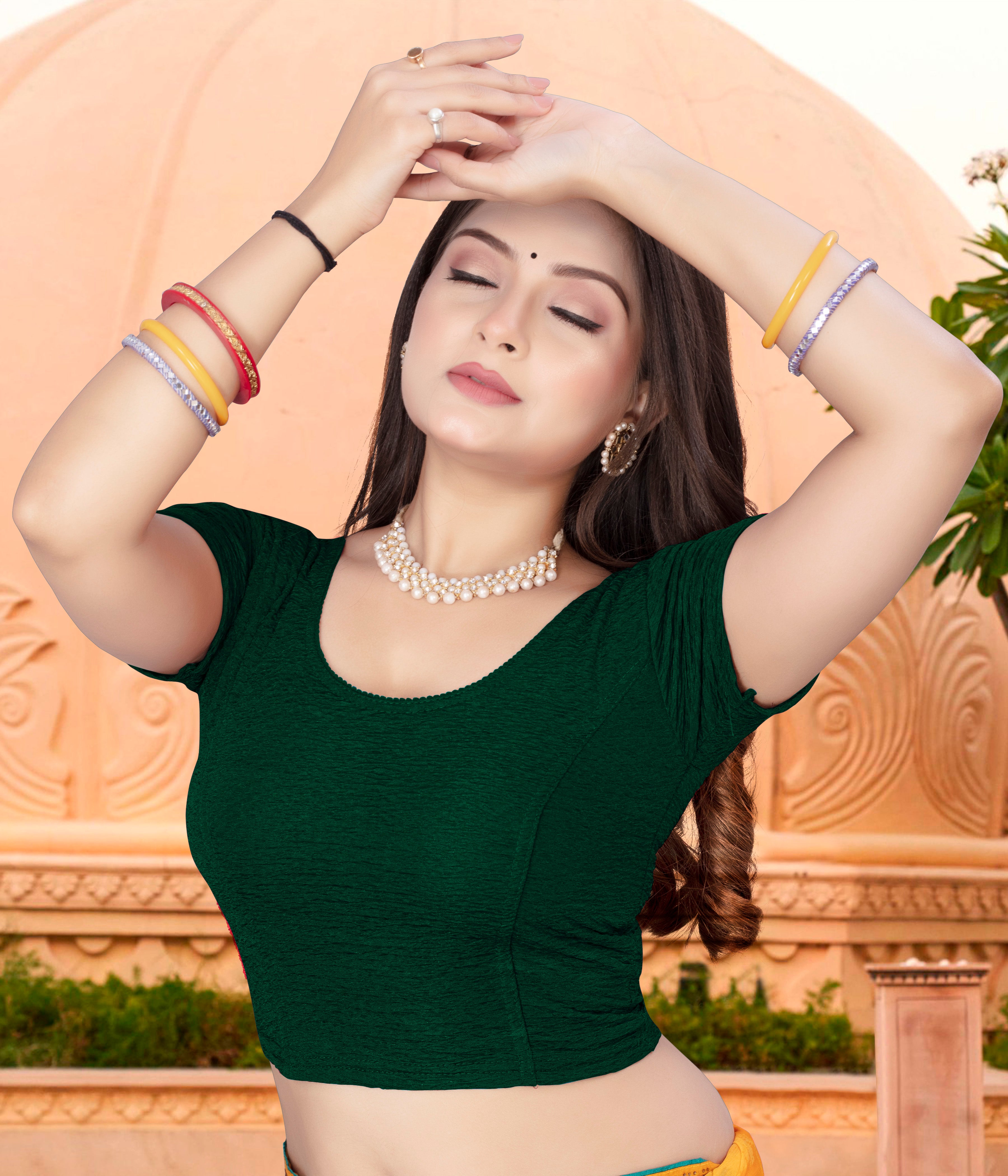 Readymade Printed Stretchable Latest Blouse for Women